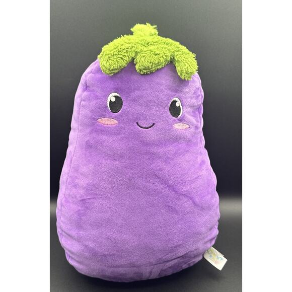 Yum Yum Smoochy Pals EGGPLANT Plush 17" Purple Foodie Pillow Squishy Linzy Toys - Picture 1 of 11